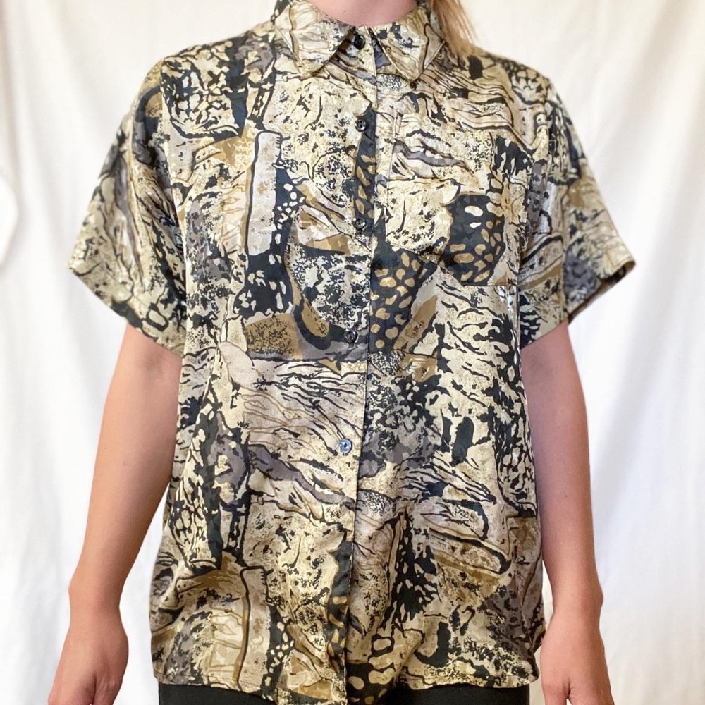Wild Print Button-Down